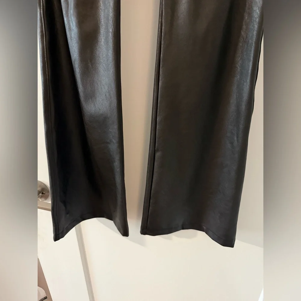 SPANX Black Flare Faux Leather Pants - Picture 7 of 9